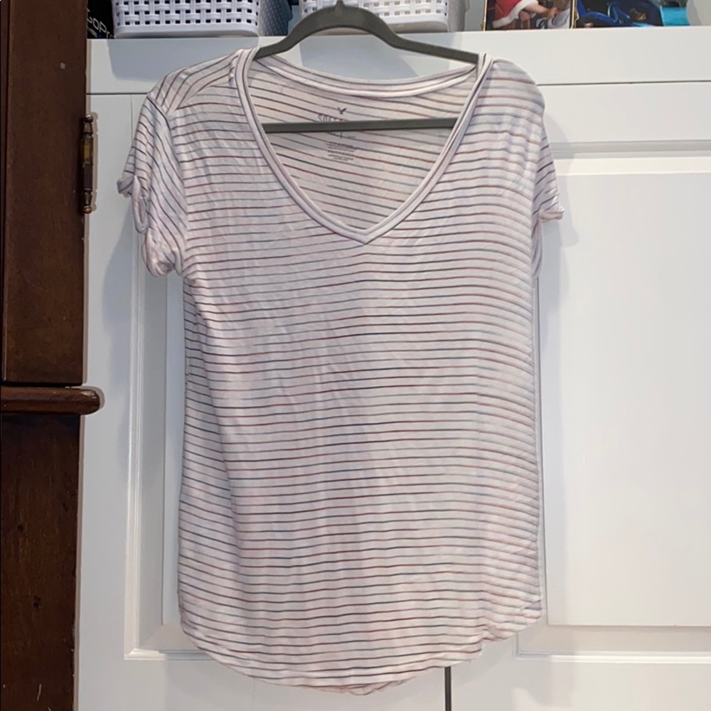 American Eagle White with Blue and Red Tee-Shirt